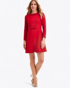 Long-Sleeve Sadie Shift Dress in Ponte