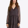 Lorrie Long-Sleeve Dress in Crinkle Chiffon