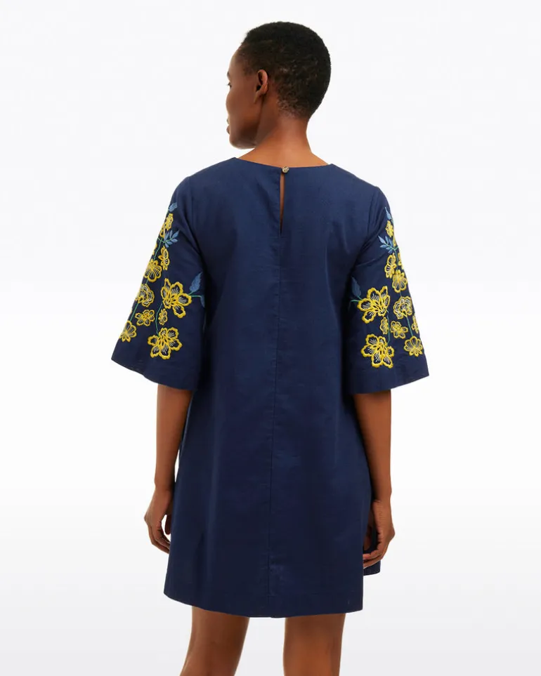 Mallory Embroidered Bell Sleeve Mini Dress