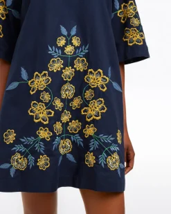 Mallory Embroidered Bell Sleeve Mini Dress