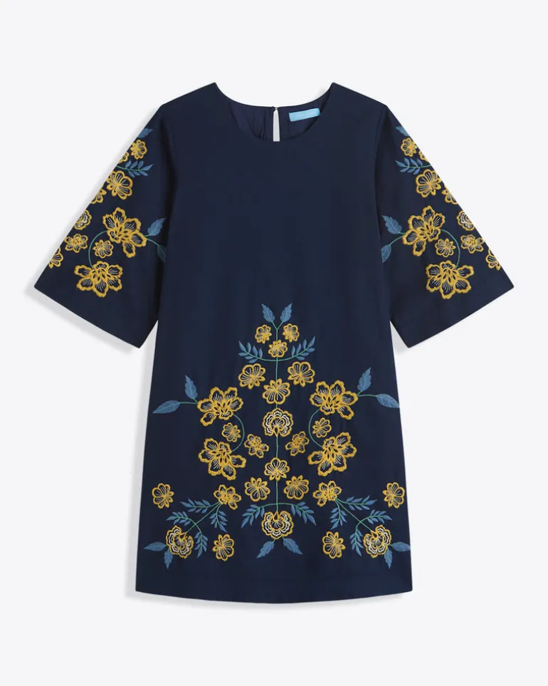Mallory Embroidered Bell Sleeve Mini Dress