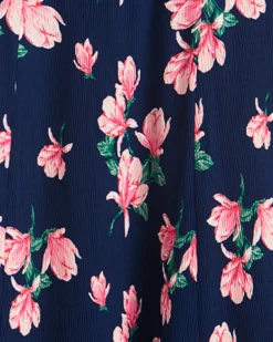 Matilda Crewneck Midi Dress in Magnolia Buds
