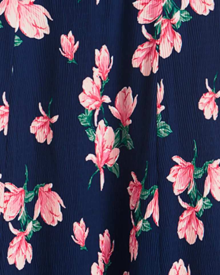 Matilda Crewneck Midi Dress in Magnolia Buds