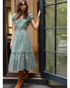 Meg Midi Dress in Gauzy Cotton