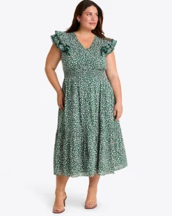 Meg Midi Dress in Gauzy Cotton
