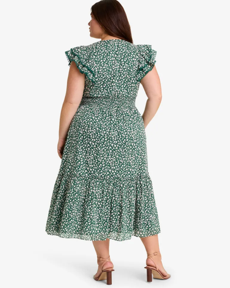 Meg Midi Dress in Gauzy Cotton