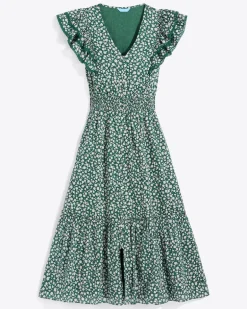 Meg Midi Dress in Gauzy Cotton
