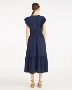 Meg Midi Dress in Navy