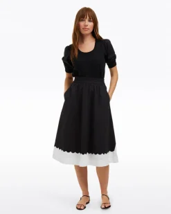 Midi Skirt in Black and White