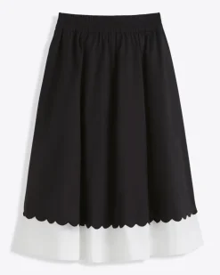 Midi Skirt in Black and White
