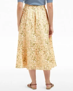 Midi Skirt in Floral Rattan