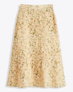 Midi Skirt in Floral Rattan