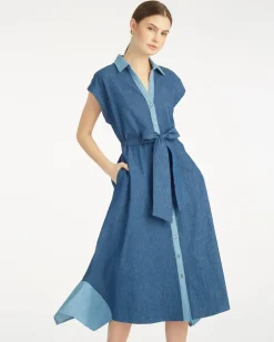 Mila Midi Shirtdress in Chambray