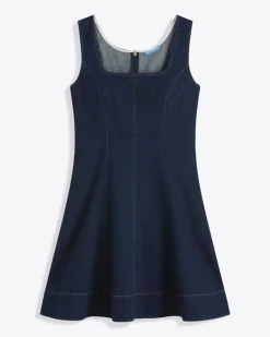 Millie Scoop Neck Mini Dress in Denim