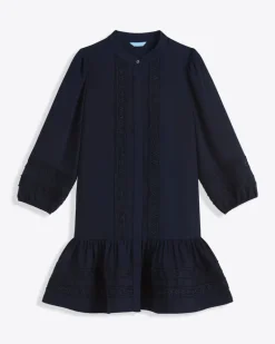 Molly Mini Dress in Embroidered Stripe