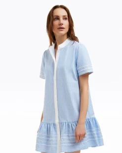 Molly Mini Dress in Oxford Shirting