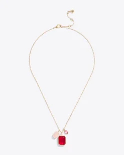 Multi Stone Charm Necklace