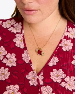 Multi Stone Charm Necklace