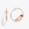 Multi Stone Hoop Earrings