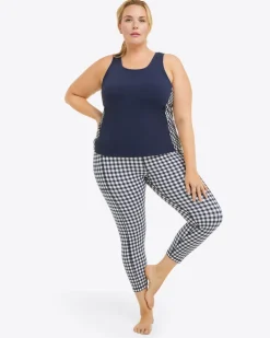Panel Tank in Navy Gingham