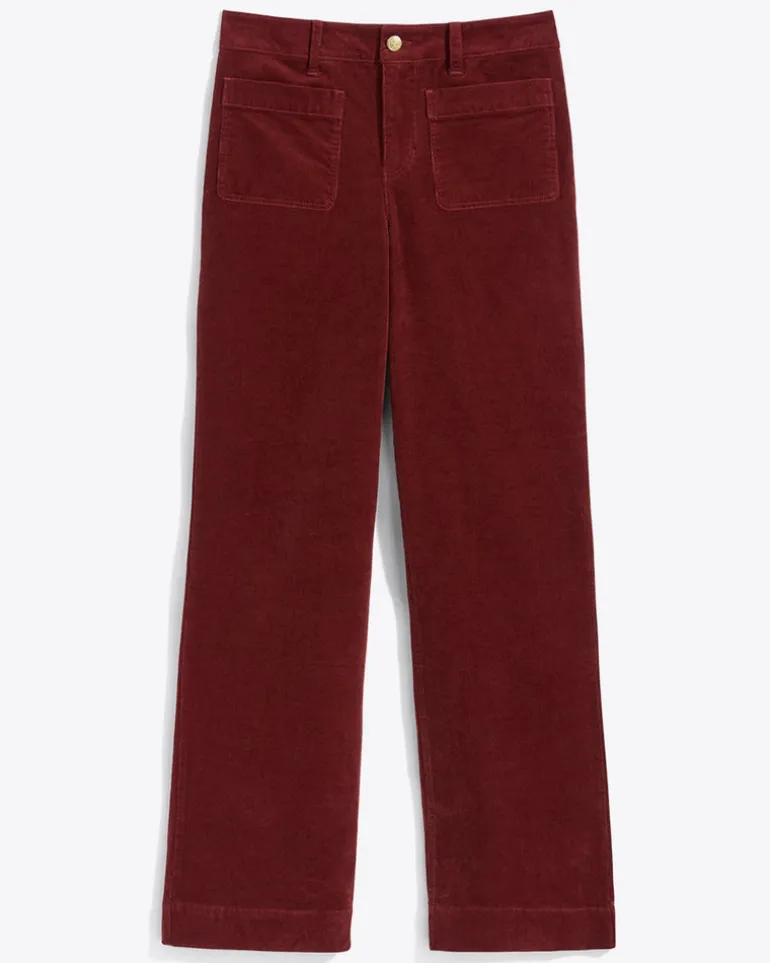 Patch Pocket Corduroy Wide Leg Pant