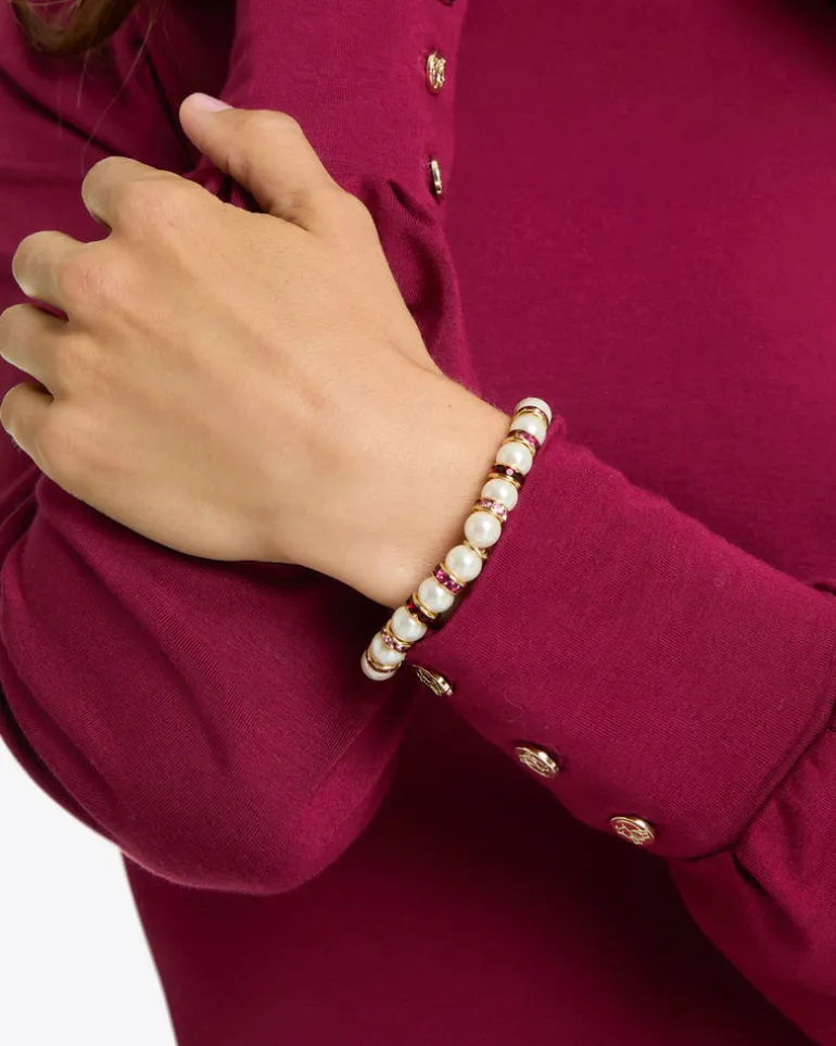 Pearl Gem Stripe Stetch Bracelet