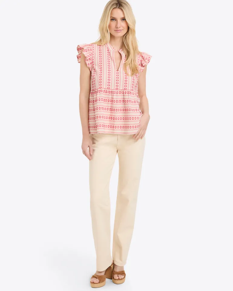 Penelope Top in Dobby Stripe