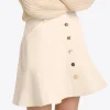Peplum Mini Skirt in Stretch Corduroy
