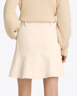 Peplum Mini Skirt in Stretch Corduroy