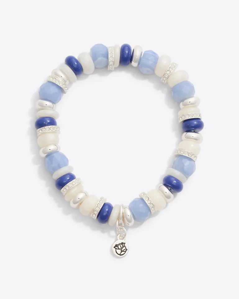 Petal Pearl Mixed Stone Stretch Bracelet