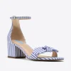 Preston Sandal in Blue & White Stripe