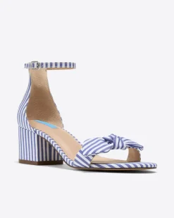Preston Sandal in Blue & White Stripe