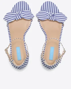 Preston Sandal in Blue & White Stripe
