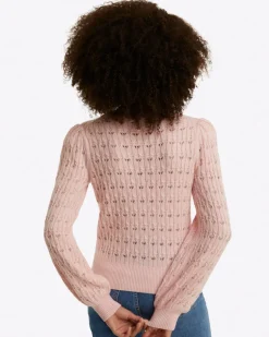 Puff Sleeve Sweater in Pointelle