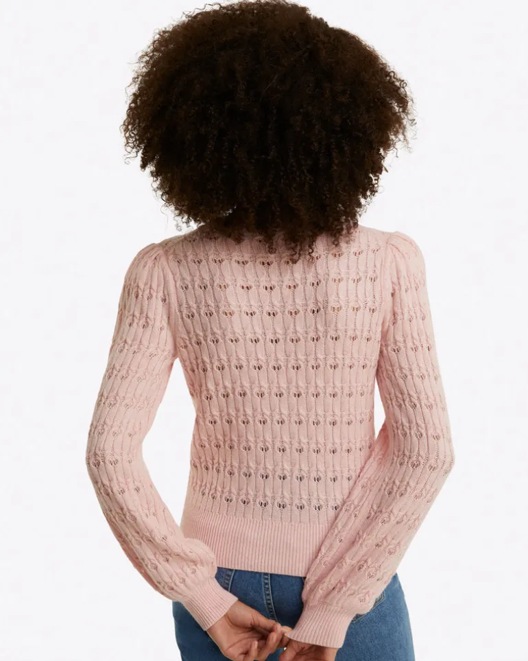 Puff Sleeve Sweater in Pointelle