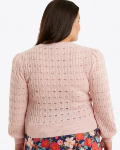 Puff Sleeve Sweater in Pointelle