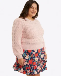 Puff Sleeve Sweater in Pointelle