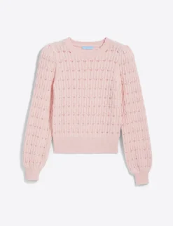 Puff Sleeve Sweater in Pointelle