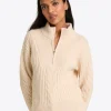 Quarter Zip Cableknit Sweater