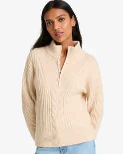 Quarter Zip Cableknit Sweater