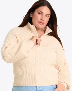 Quarter Zip Cableknit Sweater