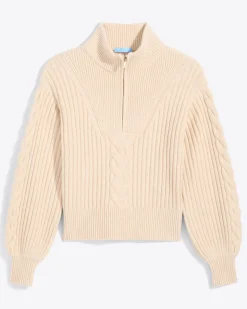 Quarter Zip Cableknit Sweater