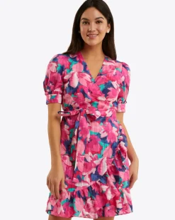 Reba Wrap Dress in Shadow Stripe