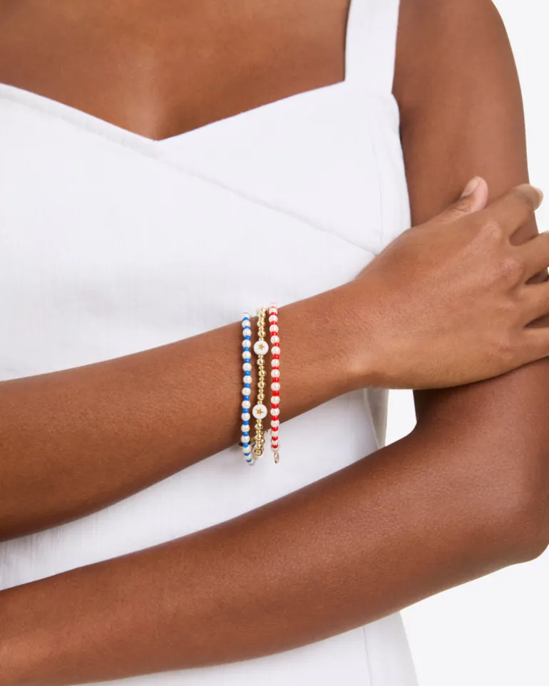 Red, White & Blue Stretch Bracelet Trio
