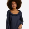 Reyna Long-Sleeve Top in Chambray