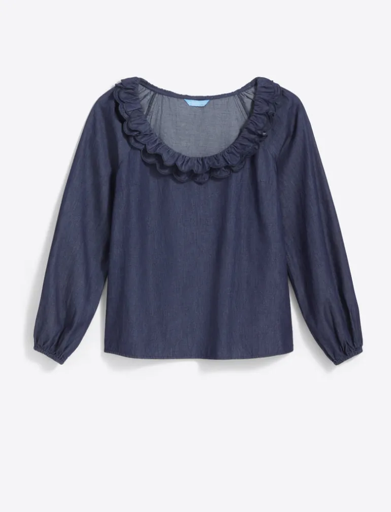 Reyna Long-Sleeve Top in Chambray