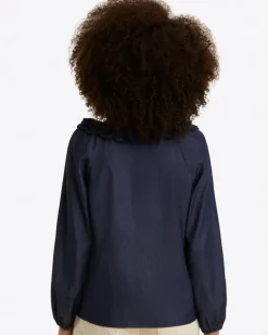 Reyna Long-Sleeve Top in Chambray
