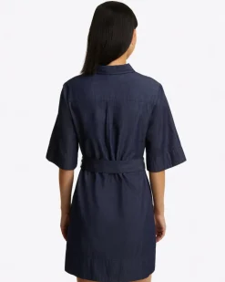 Riley Mini Shirtdress in Chambray