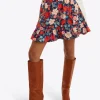 Ruffle Wrap Skirt in Stretch Poplin