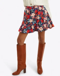 Ruffle Wrap Skirt in Stretch Poplin
